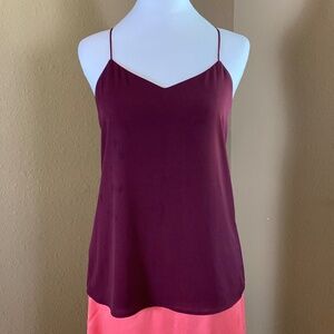 Express Burgundy Open Back Camisole XS | Wine Red V-Neck Tank